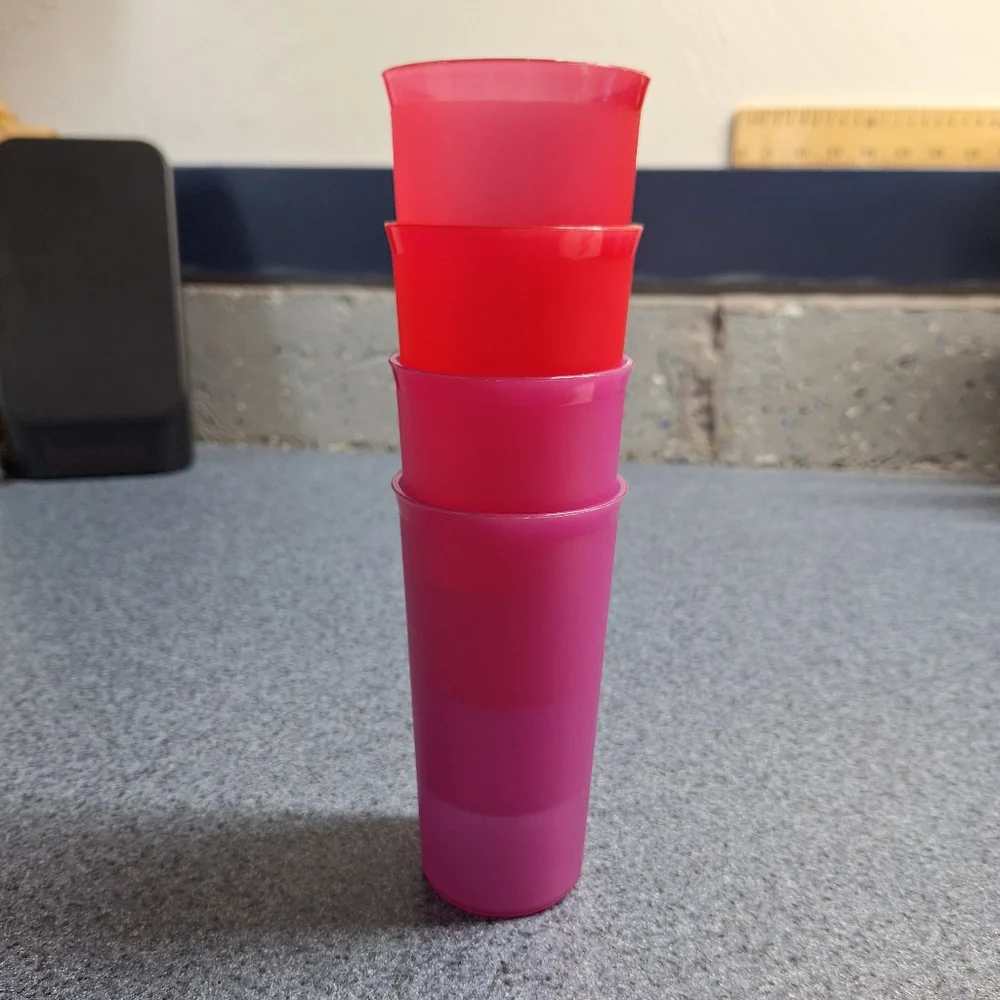 Tupperware 8oz Tumblers, Vintage, #116-18, #116-15, #116-17, Set of 4